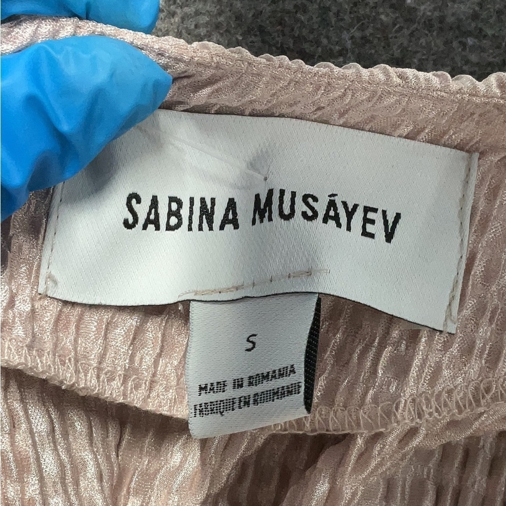 NWT Sabina Musayev Shirin Cap Sleeve Midi Dress In Powder Pink- Size Small - Picture 5 of 6